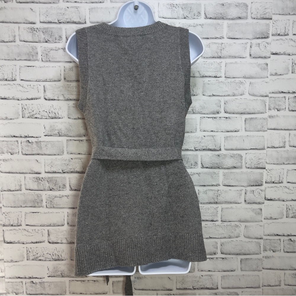 Cabi Argyle Wool Blend Button Front Belted Vest S… - image 2